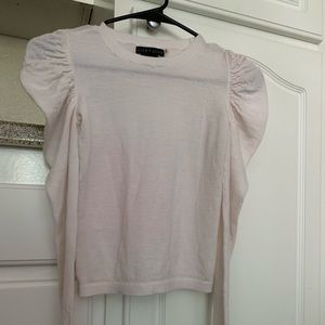 Alice + Olivia XS puffed ruffle sleeve Crop top